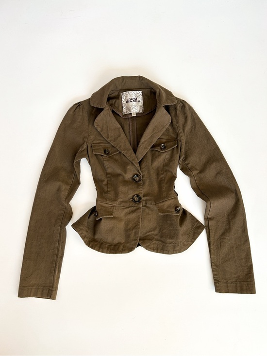 Vintage Jackets & Blazers - Vintage Olive Tailored Button Up Blazer